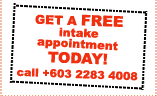 Click here to GET A FREE intake appointment TODAY!  call 03 2283 4008